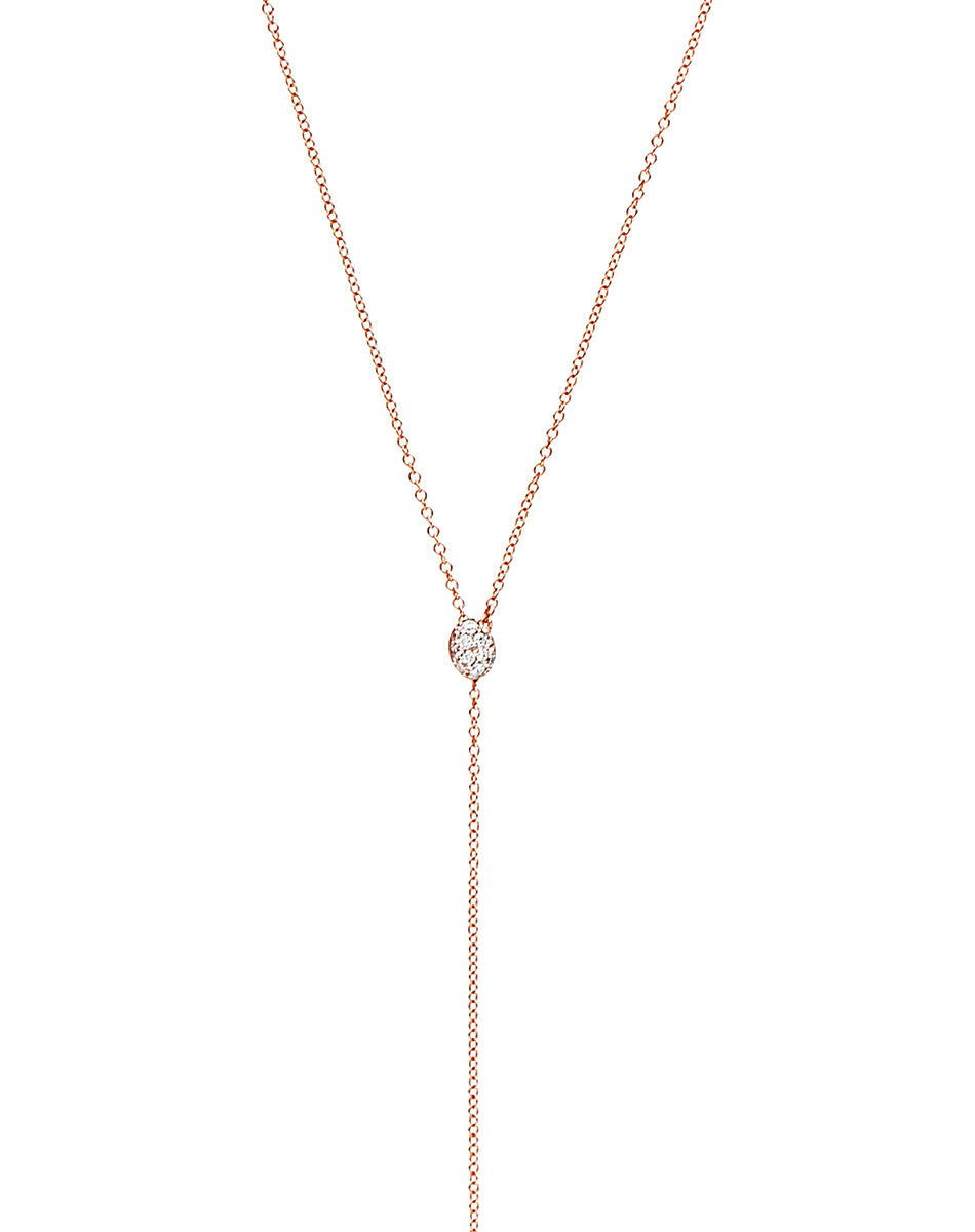 Collana "CANDLE" pendente con ciondolo in oro rosa e diamanti