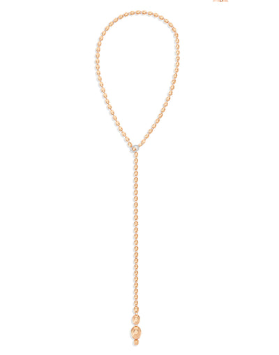 Ikonische wandelbare Halskette "IVY" mit Boules aus Roségold und Diamanten (kurz) 