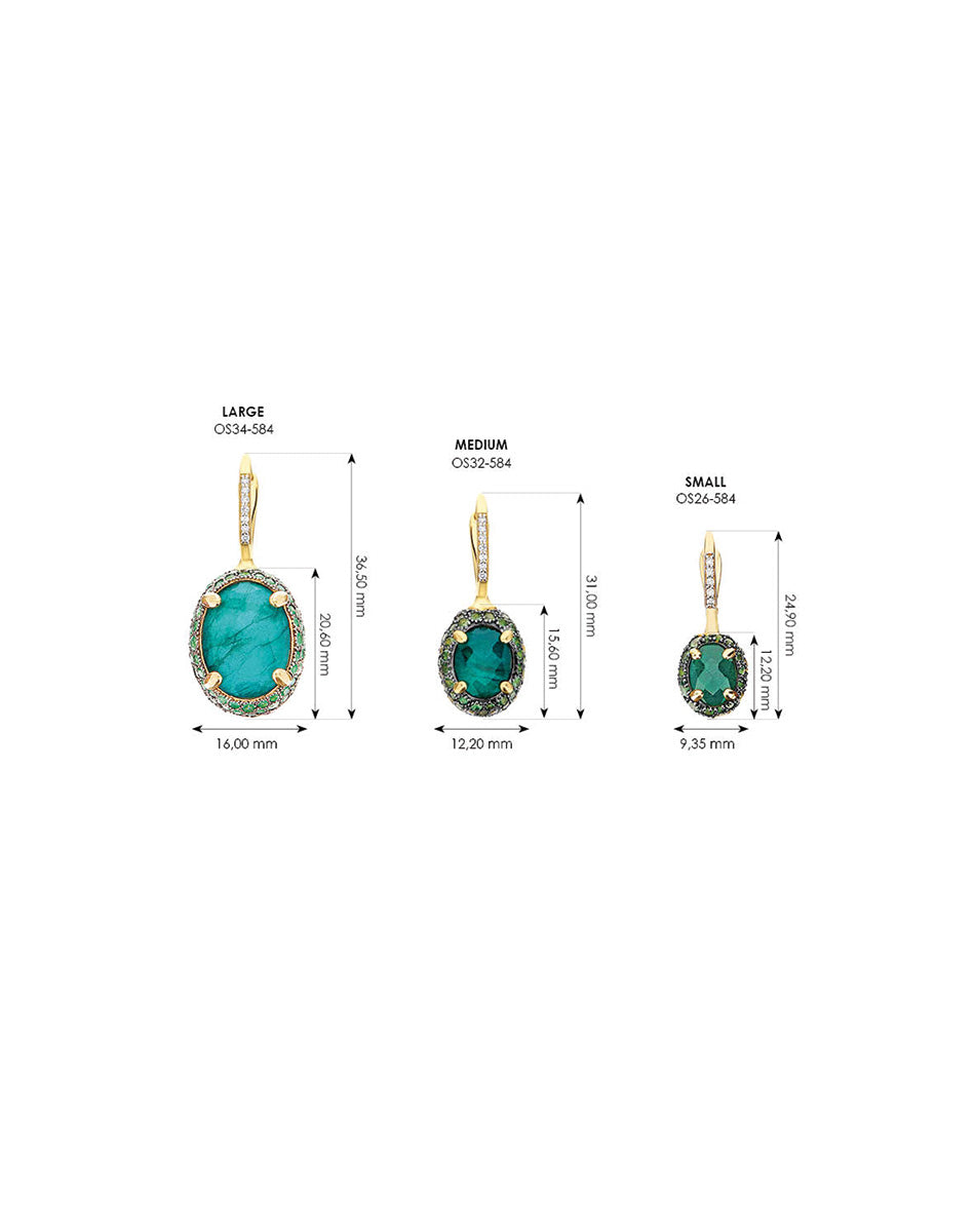 "reverse" ciliegine gold, sapphire, tsavorite, amethyst, green labradorite and rock crystal double-face ball drop earrings (medium)