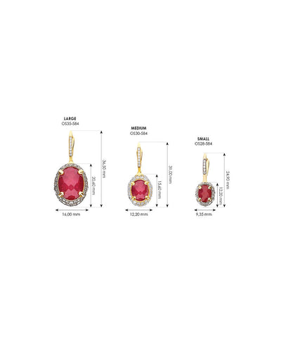 "reverse" ciliegine gold, diamonds, rubies and rock crystal double-face ball drop earrings (small)