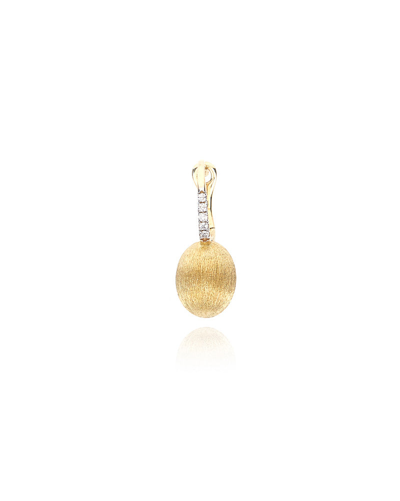 "Baby ciliegina" gold ball drop earring with diamonds details