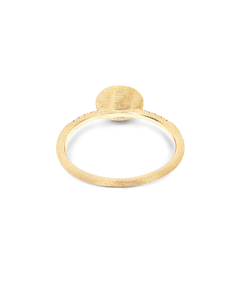 "Élite" small gold boule and diamonds pavé ring (small)