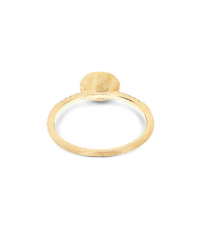 "Élite" small gold boule and diamonds pavé ring (small)