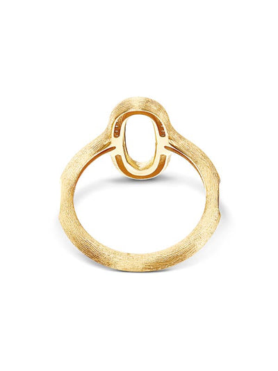 "libera" gold and diamonds oval signet ring