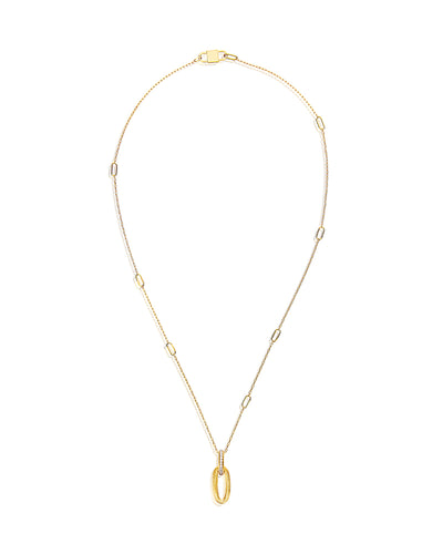Collana "LIBERA" con pendente in oro e diamanti (corta)