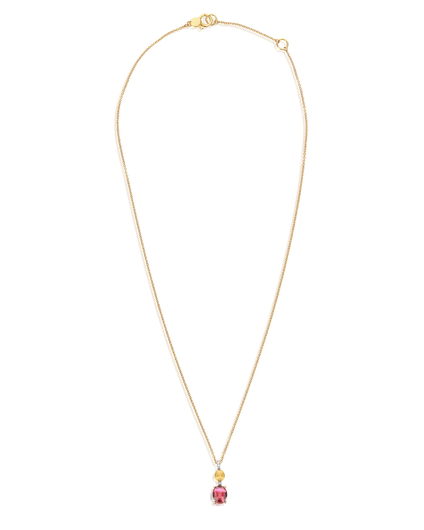 "tourmalines" gold, diamonds and pink tourmaline necklace (small pendant)