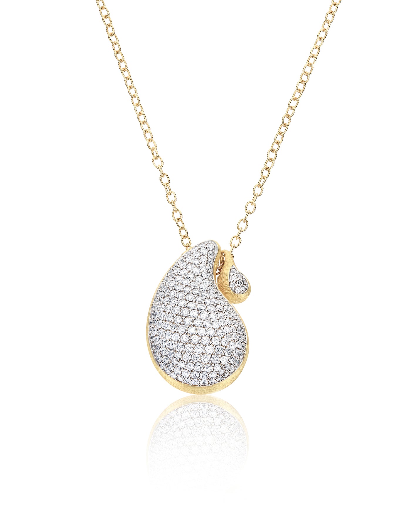 Collana "CACHEMIRE" pendente con ciondolo in oro e diamanti