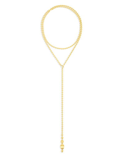 Collana iconica "IVY slim" convertibile con boules in oro incise a mano e diamanti (lunga)