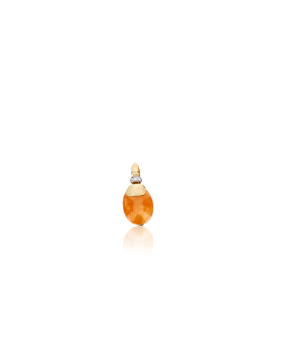 Pendente "PETRA" in oro, diamanti e avventurina arancione (piccolo)