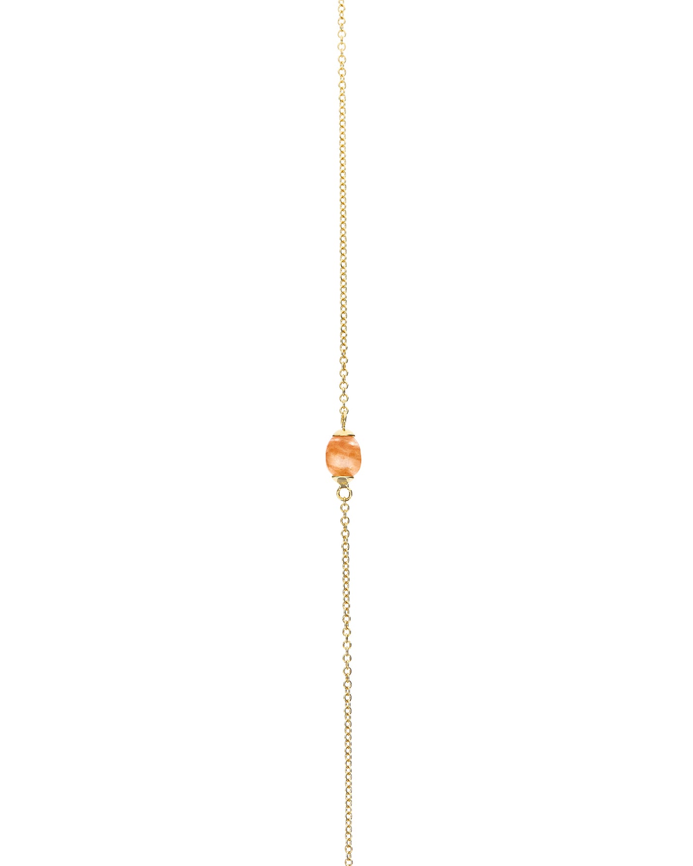 Collana "PETRA" in oro e avventurina arancione (lunga)