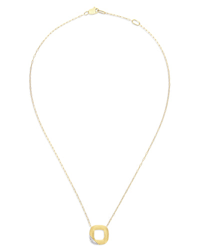 Collana "LIBERA" con ciondolo squadrato in oro e diamanti (piccolo)