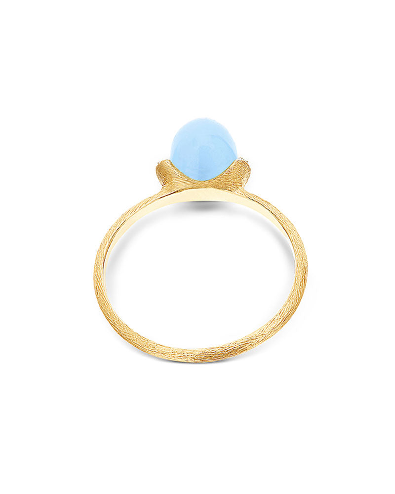 "azure" gold and diamonds ring with aquamarine boule (small)
