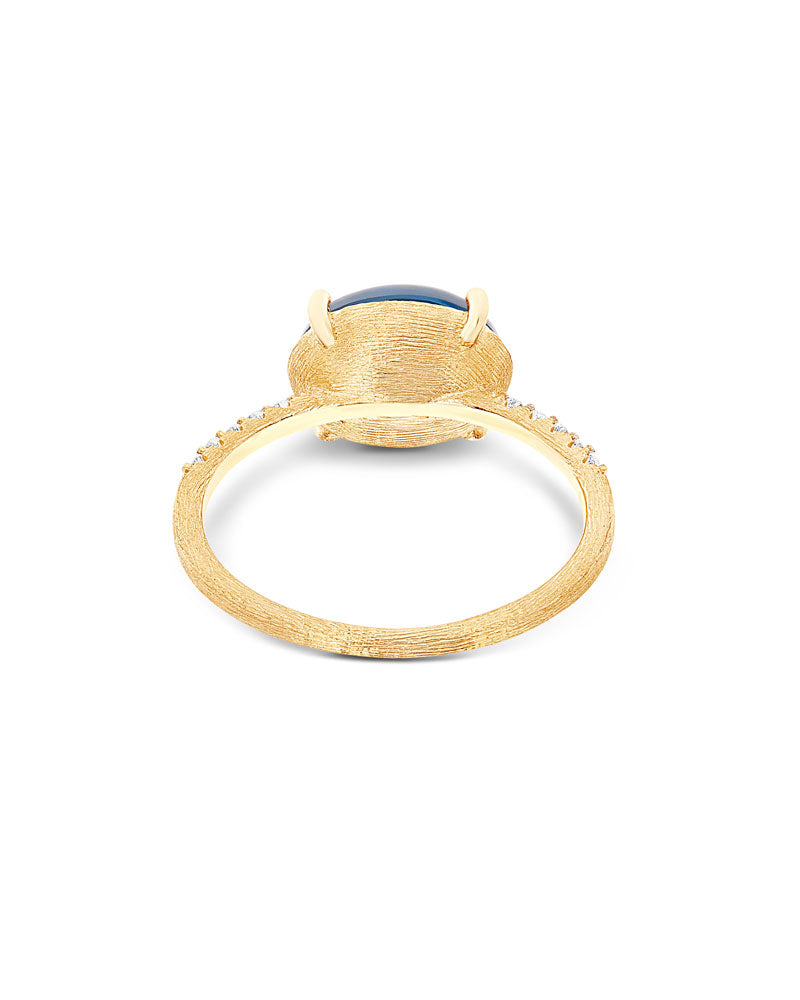 "azure" gold, diamonds and london blue topaz ring (large)