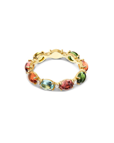 "tourmalines" gold, diamonds and tourmaline colorful ring
