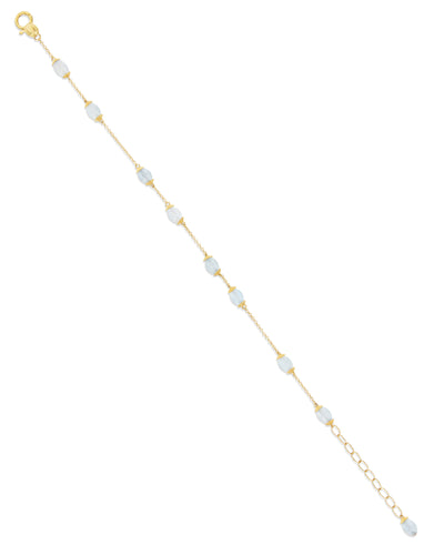 "Azure" gold and milky aquamarine bracelet
