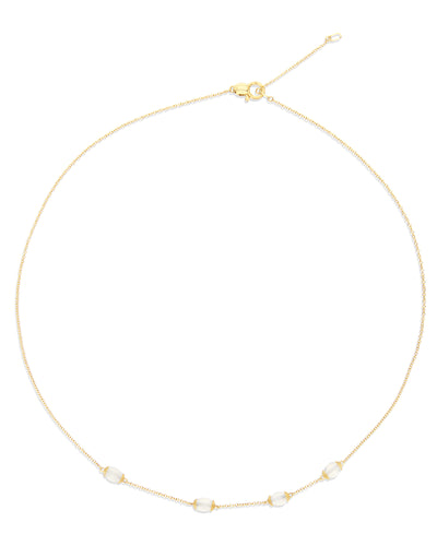 "White desert" gold and moonstone necklace