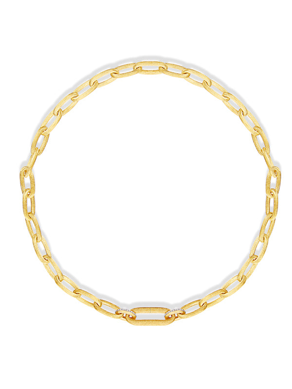 Collana "LIBERA" con catena in oro e dettagli di diamanti