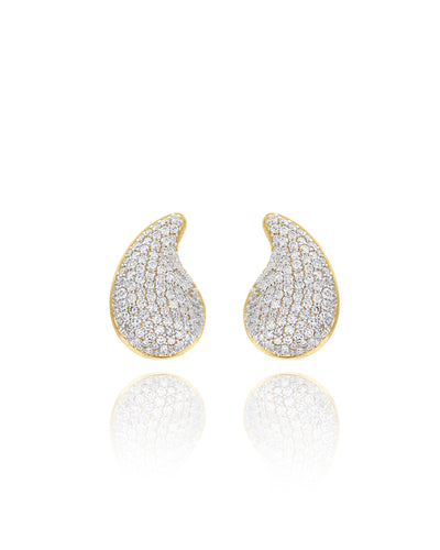 "Cachemire" gold and diamonds mini earrings
