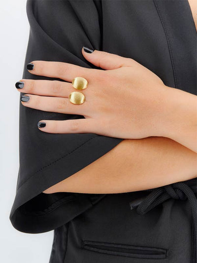 "bubble" iconic ring with gold boules (large)