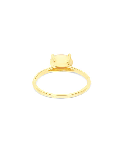 Ring „Ipanema Duna“ aus poliertem Gold, mit Dublette aus Rutilquarz und Perlmutt (klein)