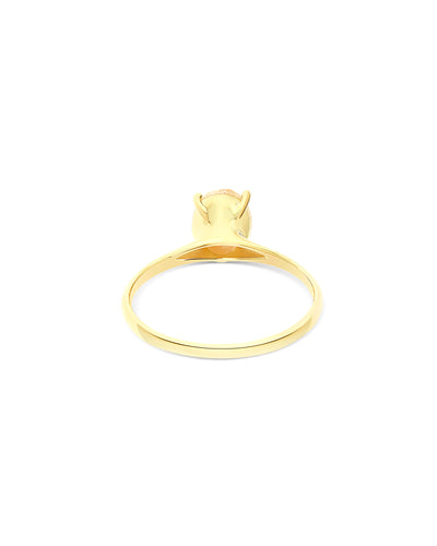 Ring „Ipanema Duna“ aus poliertem Gold, mit Dublette aus Rutilquarz und Perlmutt (klein)
