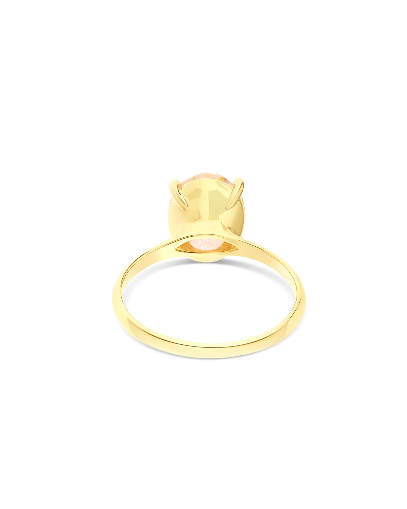 "Ipanema Sol" ring in polished gold, with triplet of rutilated quartz, mother-of-pearl and pink jade (medium)