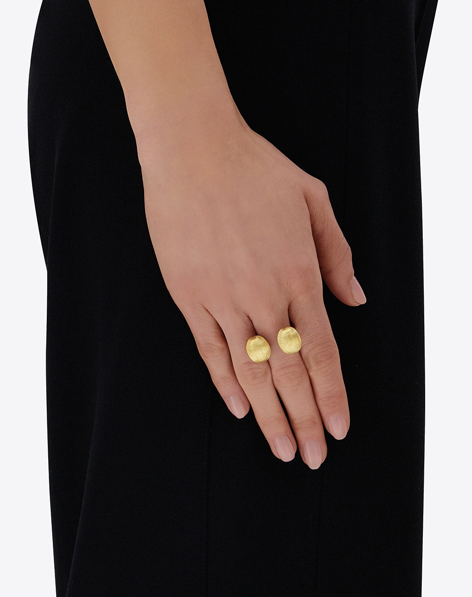 "bubble" statement ring with two boules (small) 
