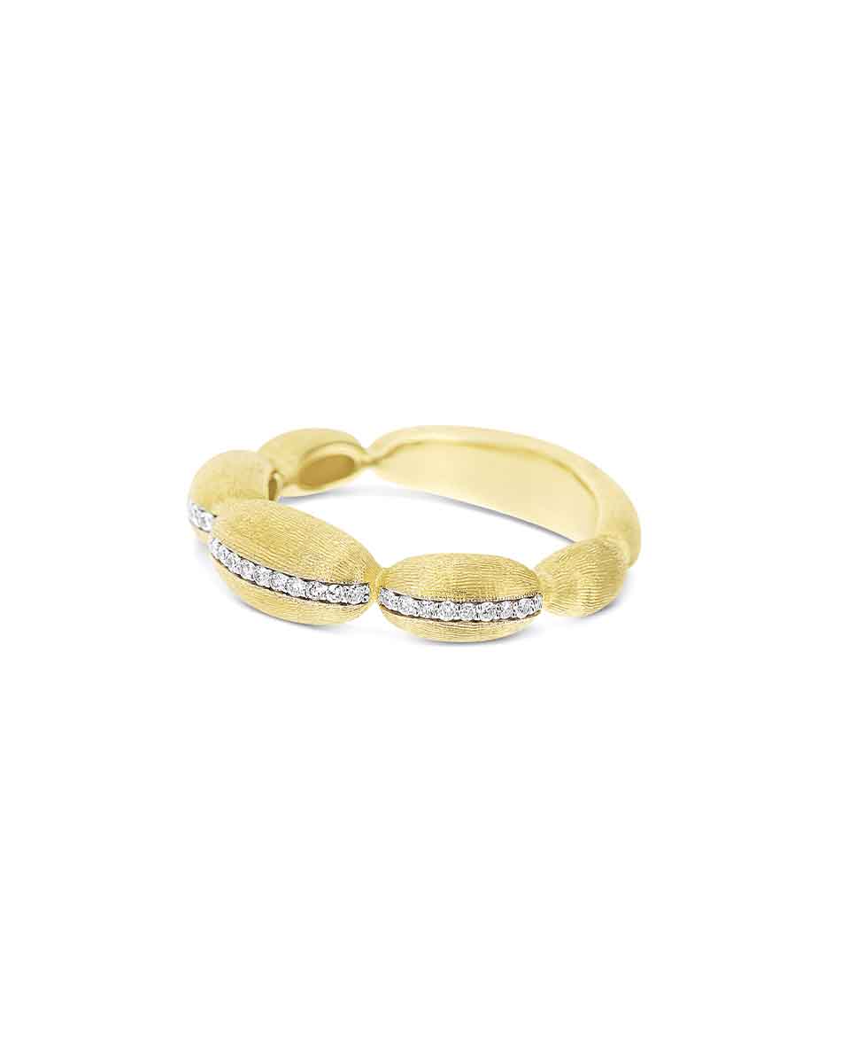 "Diva" gold boules and diamonds ring