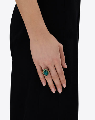 "reverse" gold, sapphire, tsavorite, amethyst, green labradorite and rock crystal double face ring (large) 