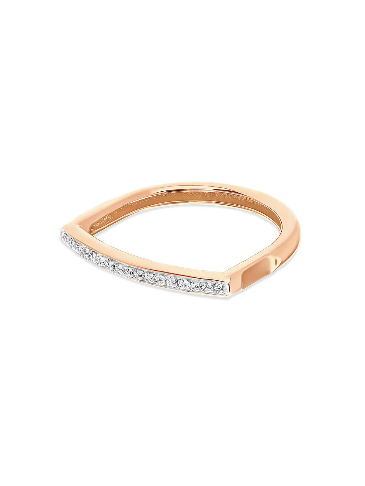 Nanis Anello "libera" essenziale in oro rosa e pavé di diamanti – Nanis Italian Jewels