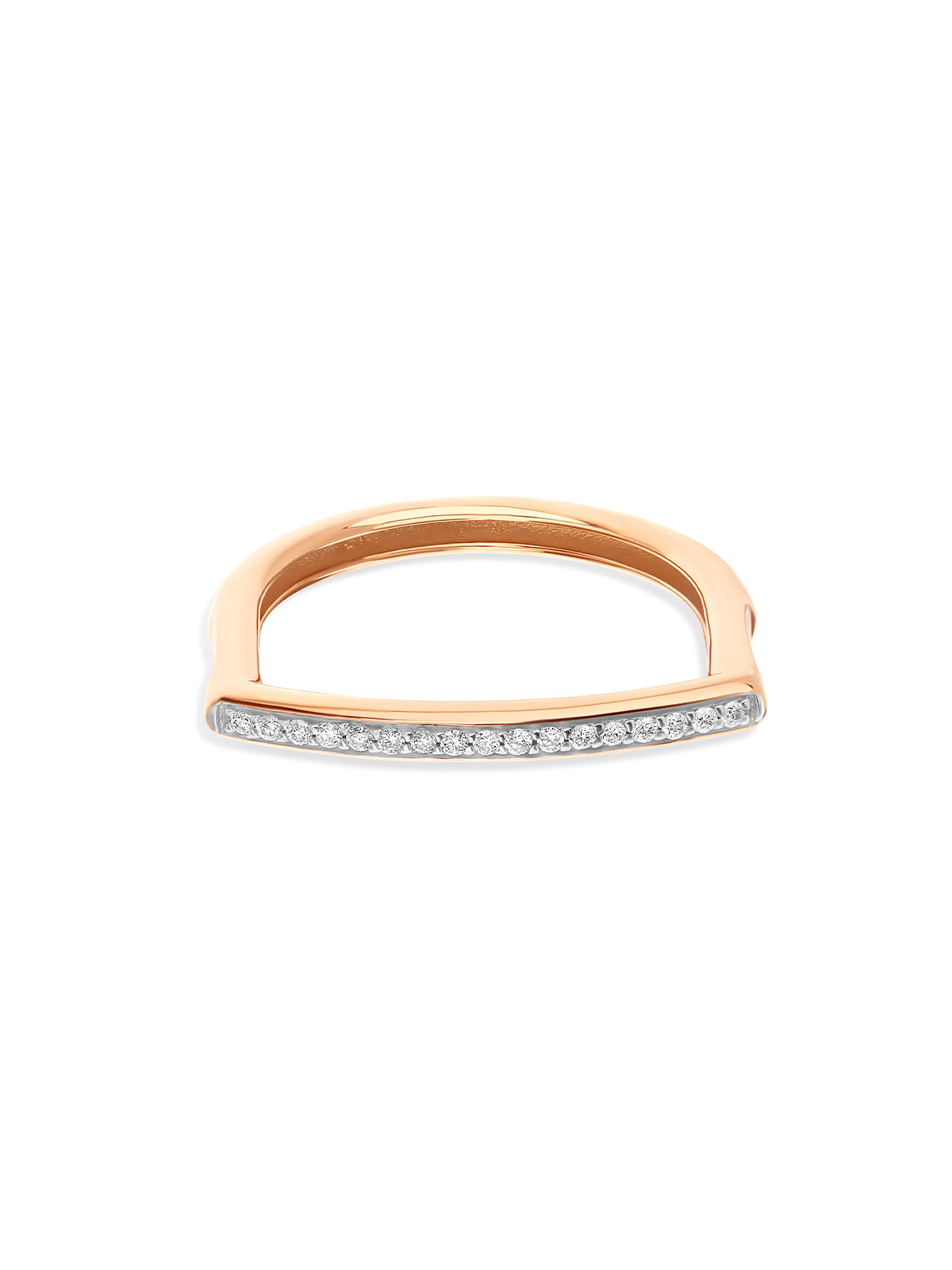 "Libera" rose Gold and diamonds pavé essential ring