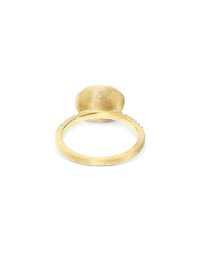 Anello "Boules" Dolcevita in oro inciso, diamanti, madreperla e cristallo di rocca (piccolo)