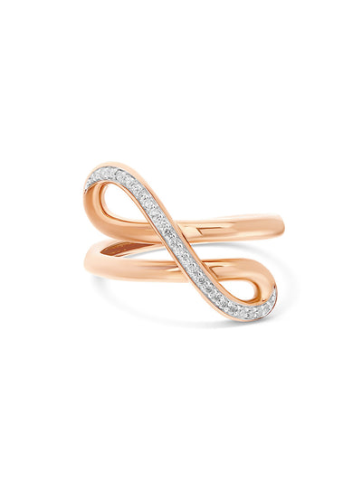 Verflochtener Ring “Libera” aus Roségold und Diamanten
