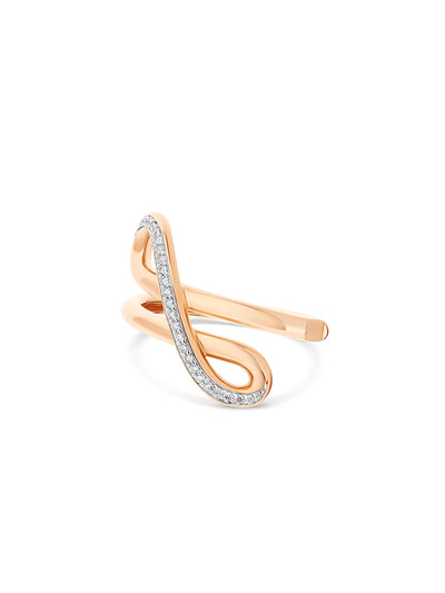 "Libera" rose gold and diamonds embrace ring