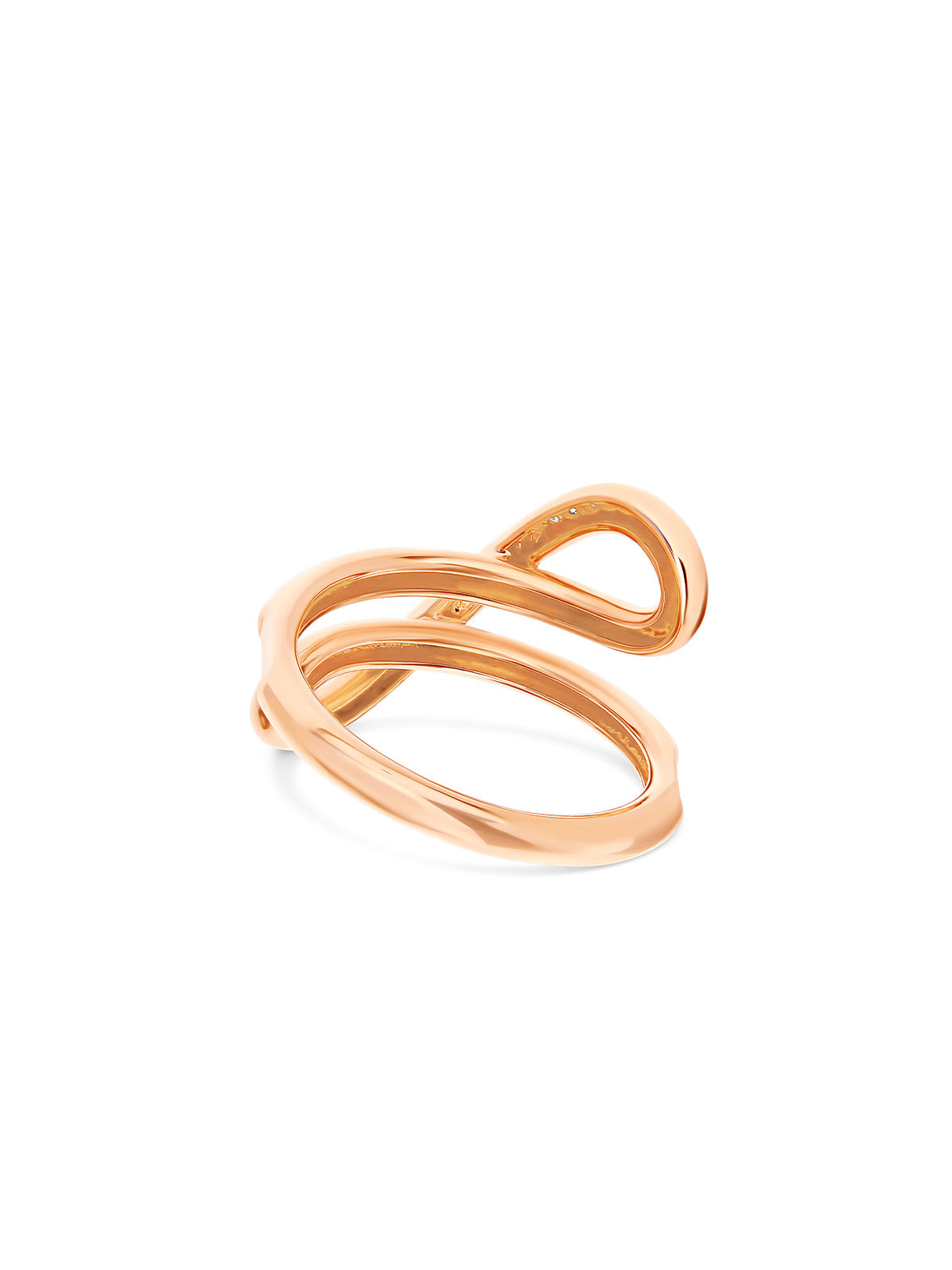 "Libera" rose gold and diamonds embrace ring