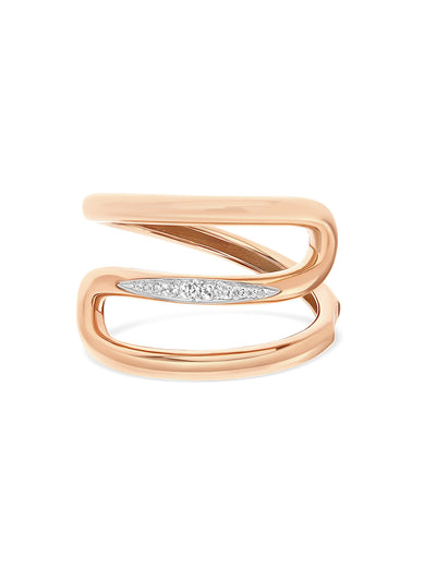 Spiralring “LIBERA” aus Roségold und Diamanten
