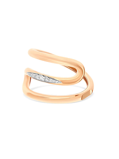 Spiralring “LIBERA” aus Roségold und Diamanten