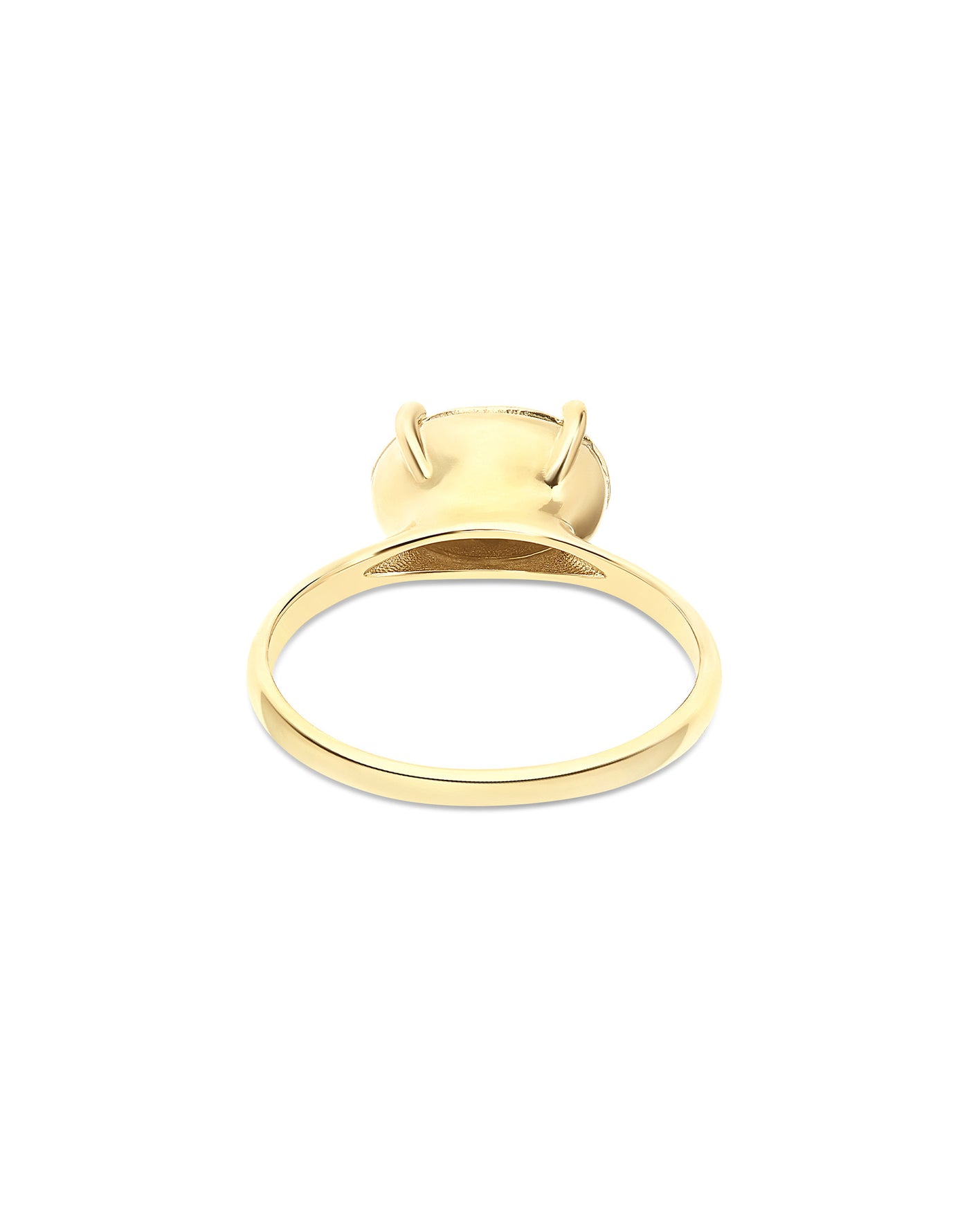 Anello solitario "Ipanema" in oro lucido con dettagli in diamanti (medio)