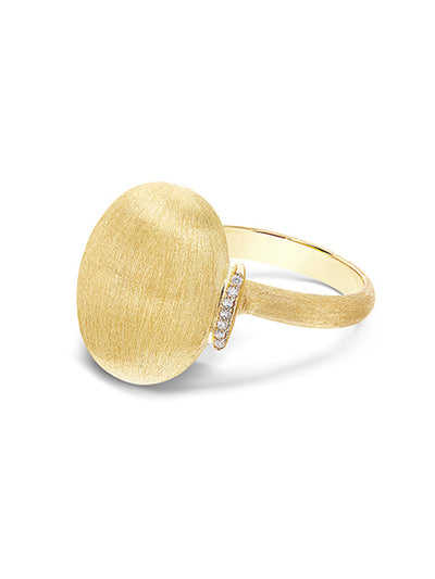 "Élite" gold boule and diamonds ring (large)