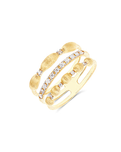 Anello "Élite" a tripla fascia in oro e diamanti