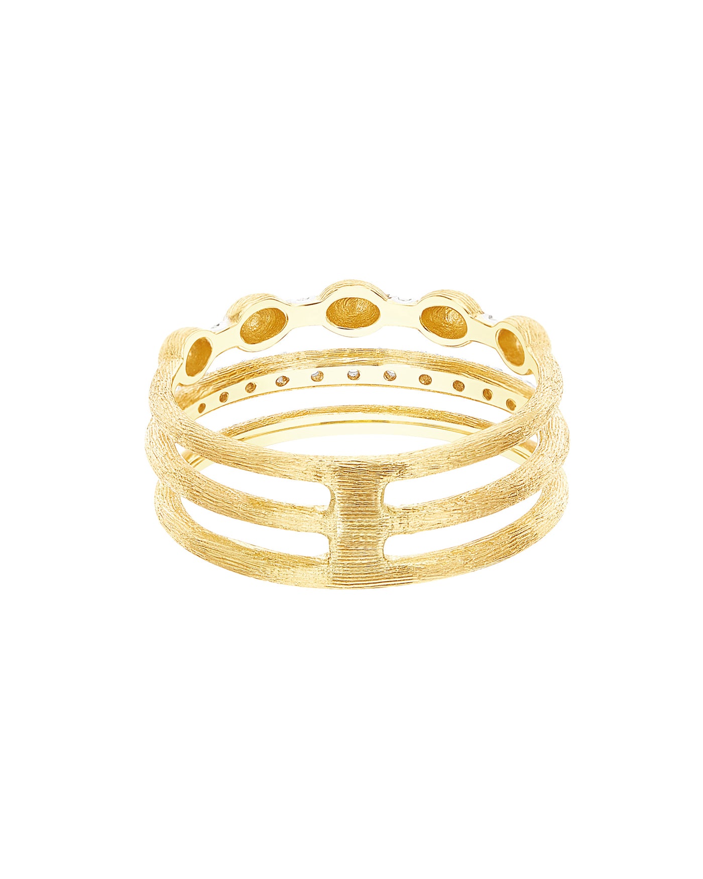 Anello "Élite" a tripla fascia in oro e diamanti