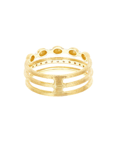 Anello "Élite" a tripla fascia in oro e diamanti