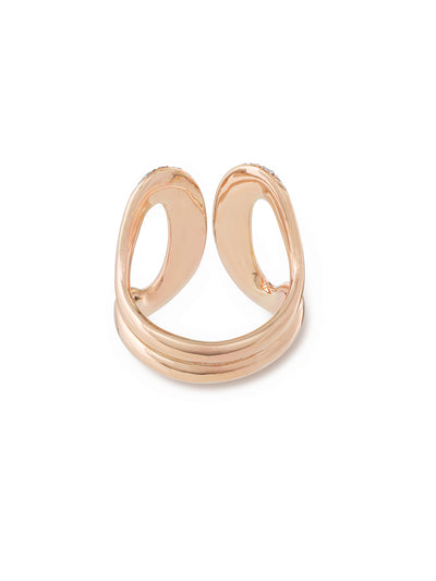 "libera icon" rose gold and diamonds statement ring