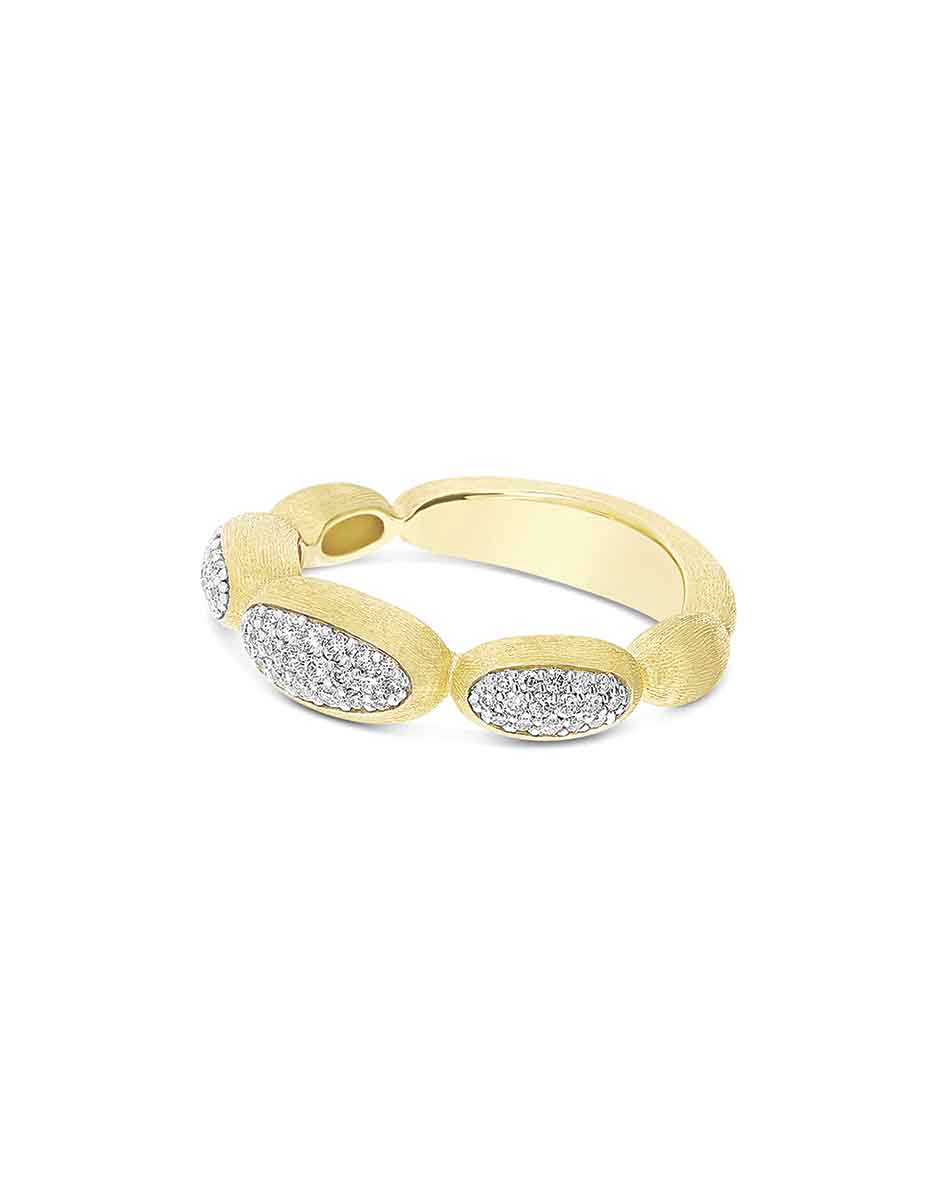 "Diva" gold boules and diamonds ring