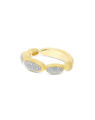 "Diva" gold boules and diamonds ring