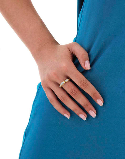 "Diva" gold boules and diamonds ring