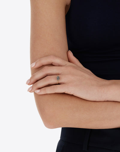 Double-sided “Reverse Baby” gold ring with rubies, diamonds and rock crystal 