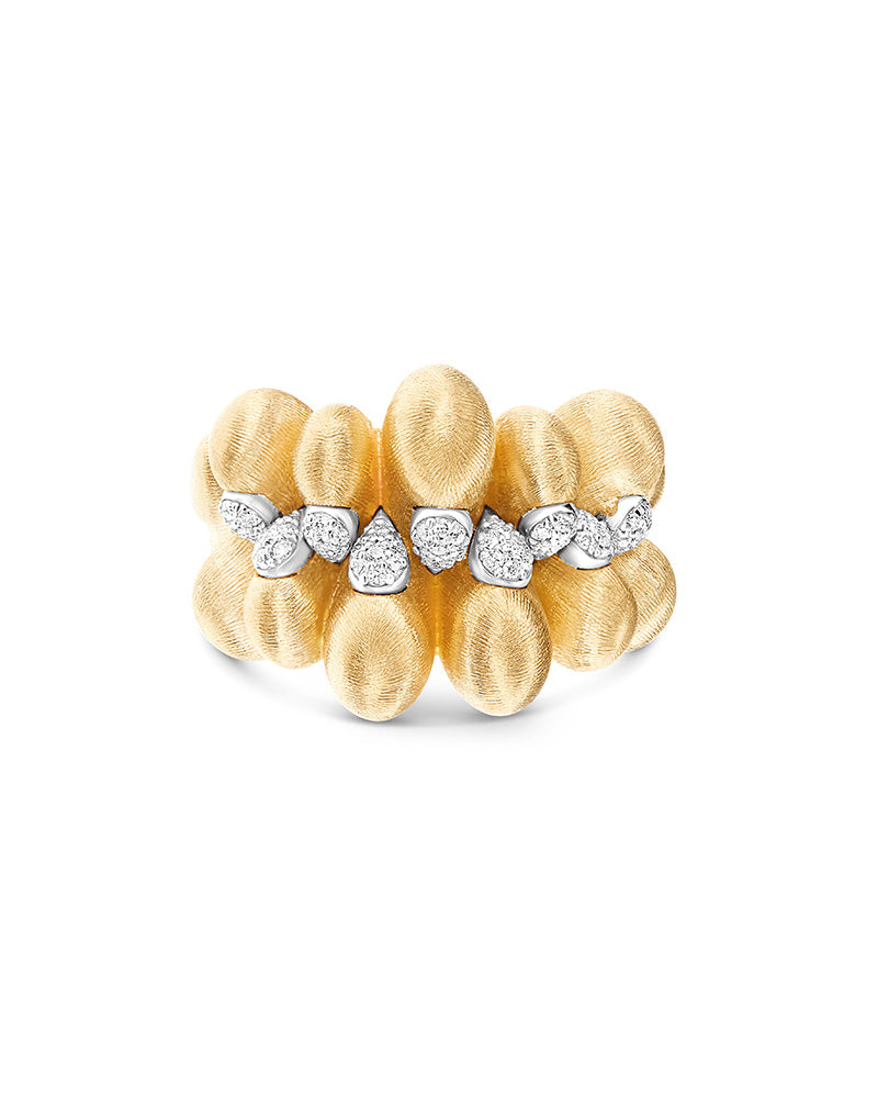 "trasformista" gold drops and diamonds ring 