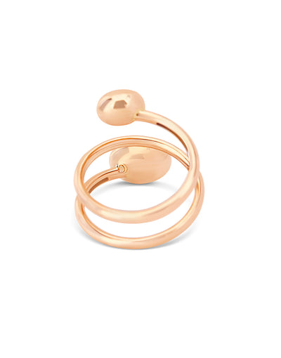 "Élite" rose gold and diamonds spiral ring