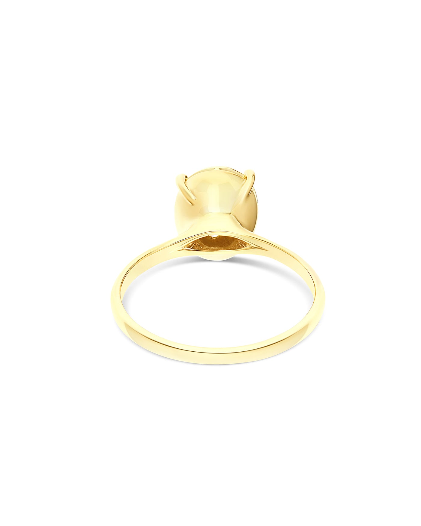 Anello solitario "Ipanema" in oro lucido con dettagli in diamanti (medio)